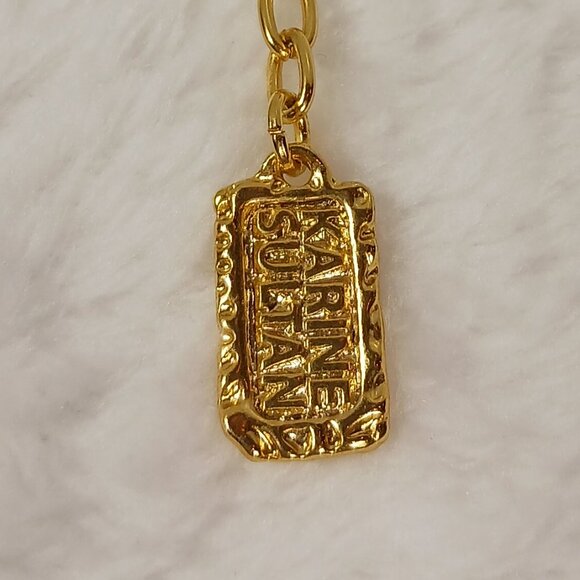 Karine Sultan 32 Inch Gold Necklace with 3 1/4" X 3 " Abstract Gold Pendent - Picture 2 of 10